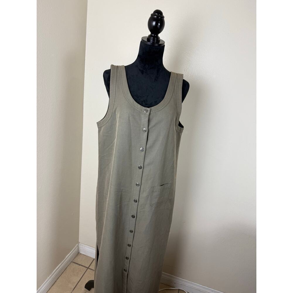 Directives Olive Lyocell Sleeveless Jumper Dress - L - Picture 2 of 9